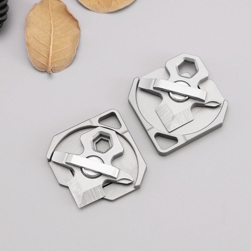Titanium Alloy Gadget Multifunctional EDC Screwdriver Wrench Knife Keychain Pendant