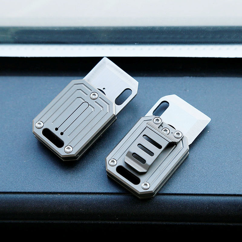 Hot Mini Titanium Alloy EDC Multi-Function Folding Pocket Knife Dog Tag Knife Portable Keychain Pocket Knife