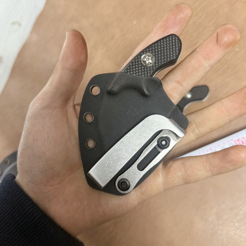 New AUS-10 Powder Steel Ring Small Straight Knife Outdoor Camping EDC Knife