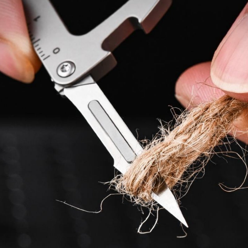 Premium Multi-Function Titanium Alloy EDC Keychain Knife – Utility Cutter, Bottle Opener & Car Key Fob Accessory