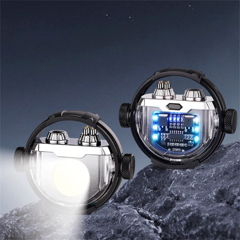 Transparent and Cool Mecha Gyro Windproof Dual Arc Lighter