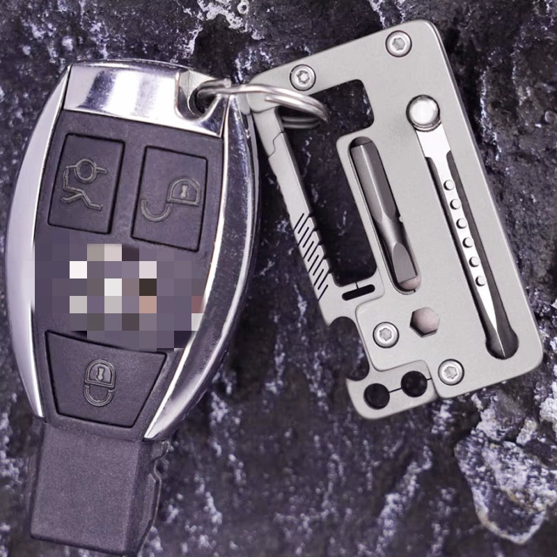 New 5 in 1 Titanium Alloy Multi-Function Keychain Knife Outdoor EDC Tool