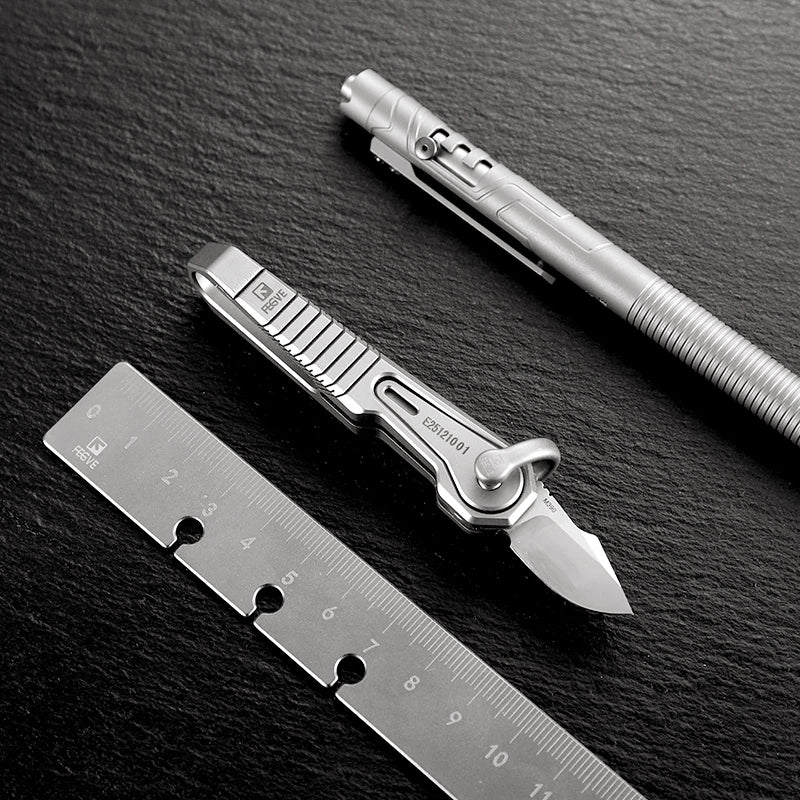 EDC Titanium Alloy Keychain M390 Knife Mini Pocket Folding Knife