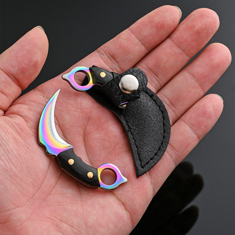 Mini Wood Handle Claw Knife Keychain Pocket Knife Multi EDC Tool Keychain Pendant