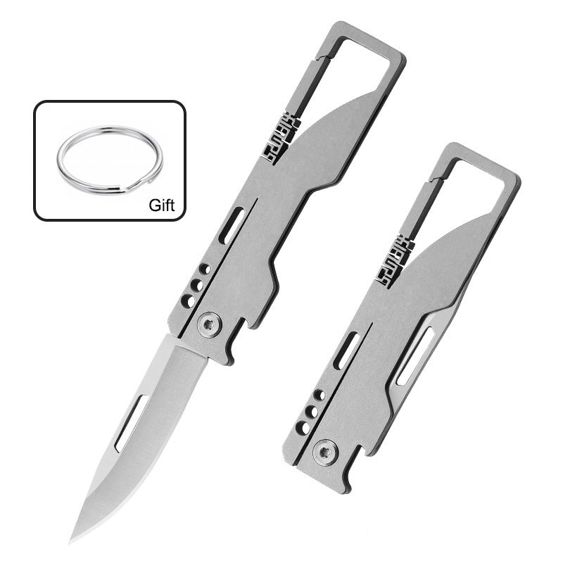 Titanium Alloy Folding Knife Climbing Buckle Outdoor Pocket Knife Survival EDC Tool