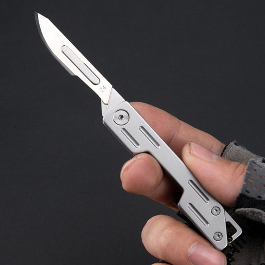 Stainless Steel Folding Knife Free 10Pcs Blade Sharp EDC Jackknife Stainless Steel Keychain Pocket Utility Knife Box Cutter