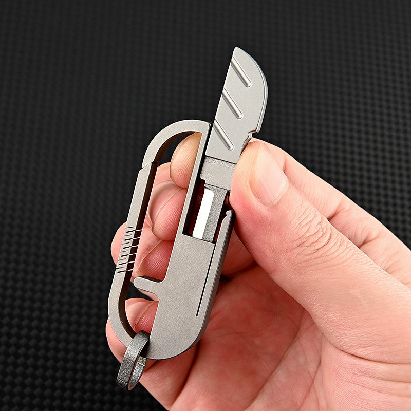 New Design Titanium Alloy MINI keychain Knife High Hardness D2 Blade Keychain Pendant Pocket Paring Knife Outdoor EDC