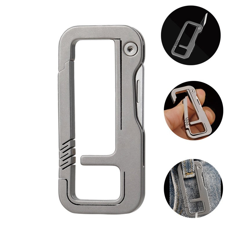 Titanium Alloy Multitool Keychain Ring Portable EDC Pocket Knife Survival Gear Outdoor Tool