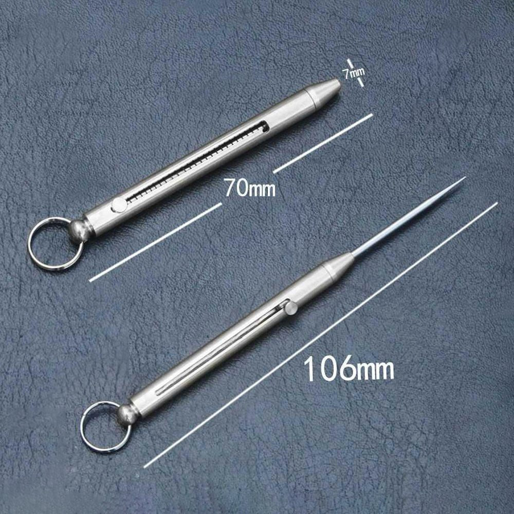 2023 New Multifunctional Titanium Alloy Spring Retractable Toothpick Keychain Pendant Gift - hakatoy