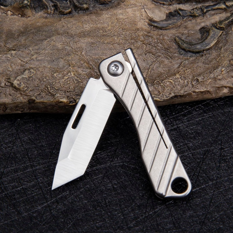 New Titanium Keychain Mini Folding Knife D2 Steel Sharp