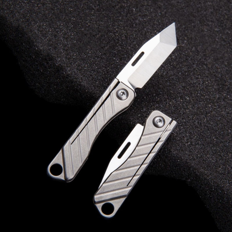 New Titanium Keychain Mini Folding Knife D2 Steel Sharp