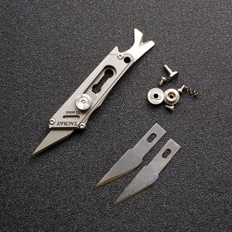 Titanium Alloy EDC Utility Knife Mini Pocket Knife Replaceable Blade