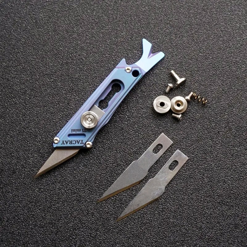 Titanium Alloy EDC Utility Knife Mini Pocket Knife Replaceable Blade