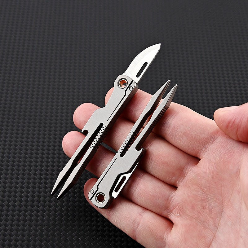 Titanium Alloy Tweezers Multifunctional Outdoor EDC Knife