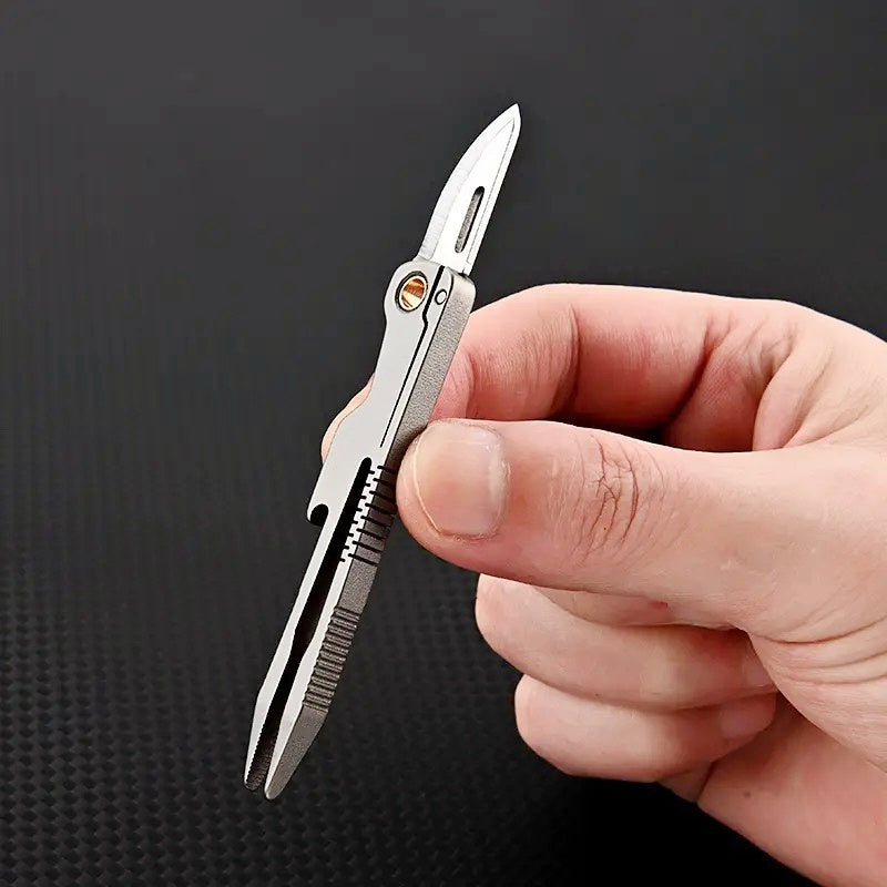 Titanium Alloy Tweezers Multifunctional Outdoor EDC Knife