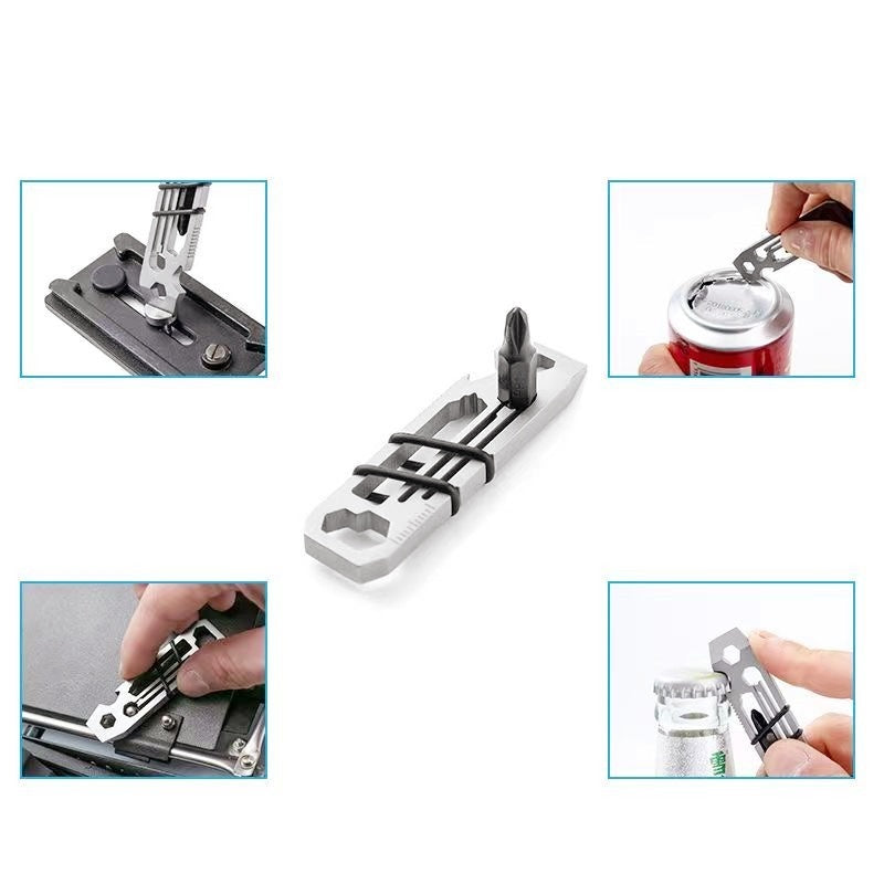 Mini EDC Stainless Steel Multi-functional Small Tool Bottle Opener Wrench Crowbar