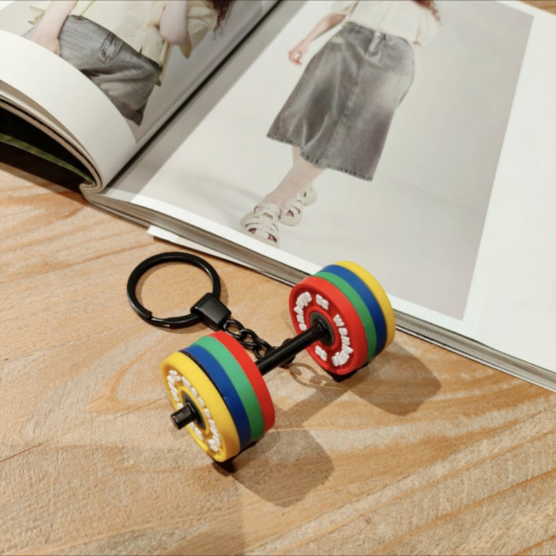 Fashionable Detachable Barbell Plate Keychain Charm