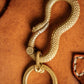 Rattlesnake Keychain Inlaid with 925 Silver Tail Retro Creative Gift