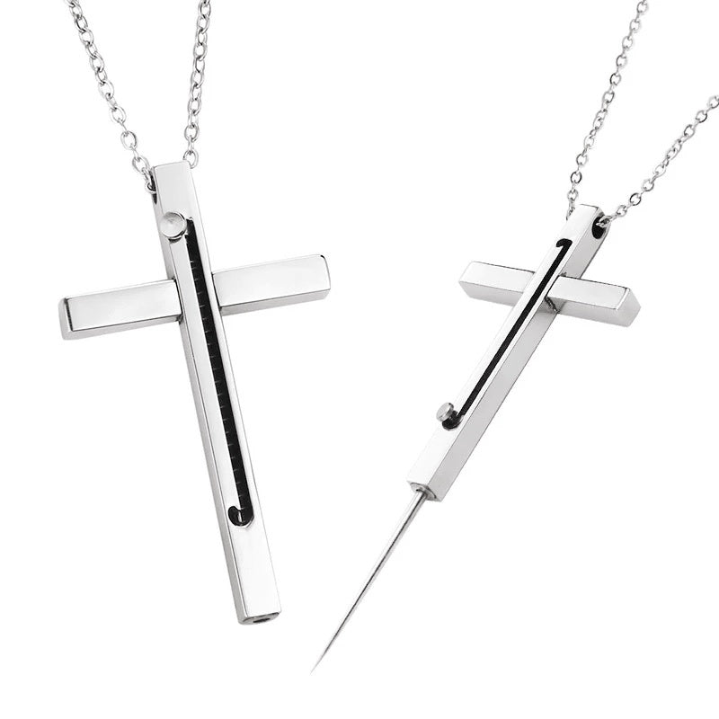 Cross Necklace Accessories Outdoor Self-defense Artifact Creative Toy