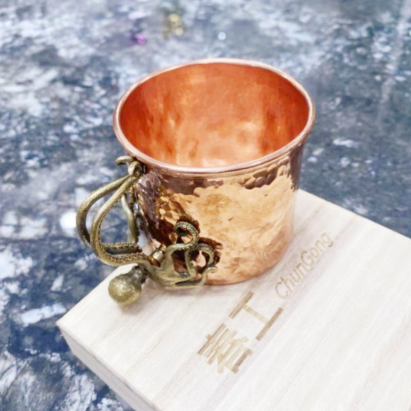 Octopus Coffee Cup Small Wine Glass Handmade Copper Cup Bright Polished