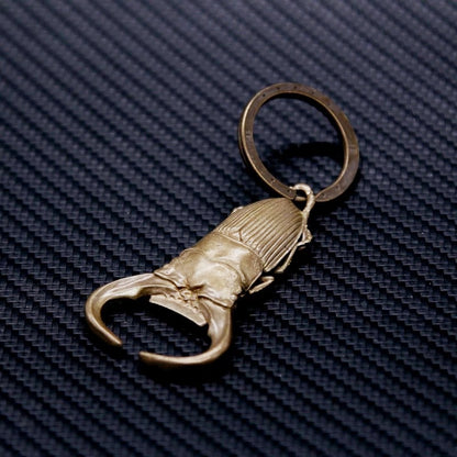 Vintage Beetle Brass Bottle Opener Creative Keychain Pendant