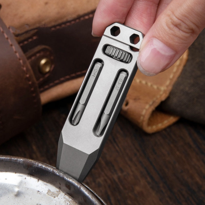 Mini Titanium Alloy Wrench Multi-function EDC Gadget Crowbar Portable