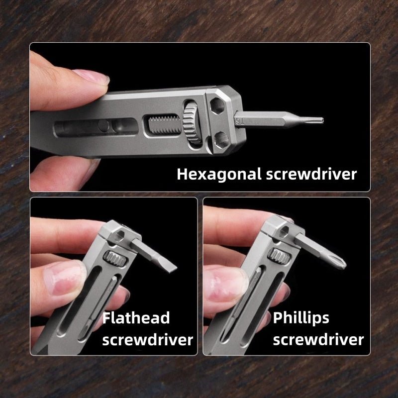 Mini Titanium Alloy Wrench Multi-function EDC Gadget Crowbar Portable