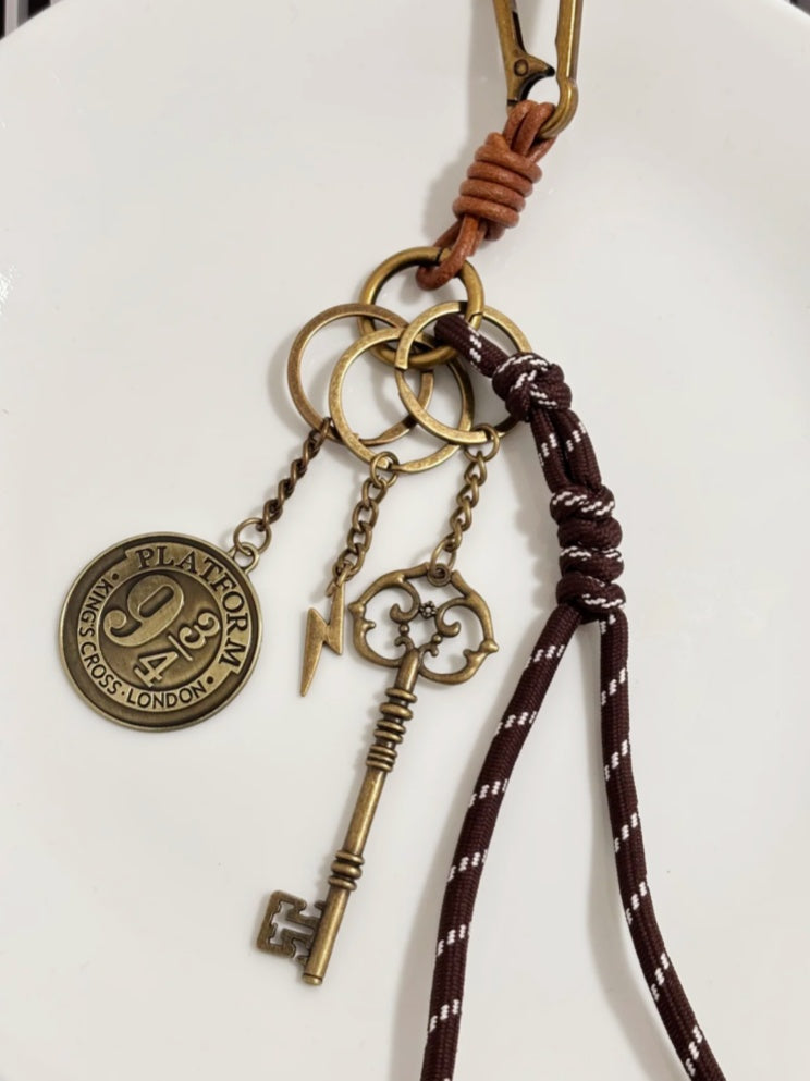 New Magic Keychain Pendant Combination Braided Rope Leather Retro Gift