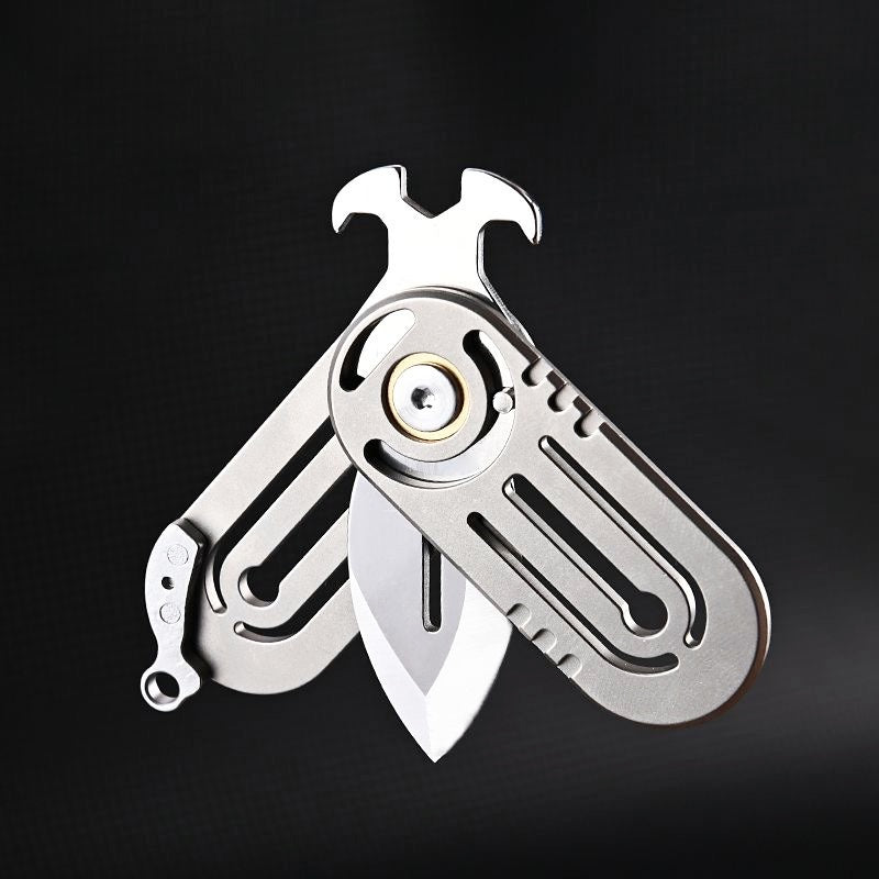 Mini Titanium Beetle Keychain Folding Knife Multifunctional Portable Gadget