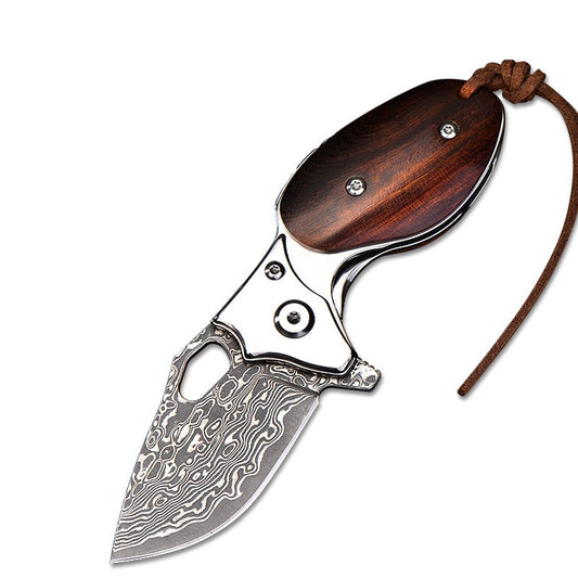 Little Mantis Outdoor Damascus Steel Knife Folding Knife EDC Portable Knife