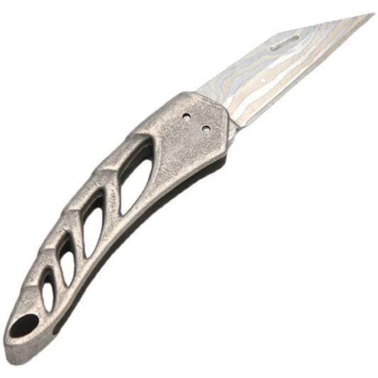 Retro Titanium Alloy Keel Knife EDC Portable Folding Knife Keychain Pendant Gadget