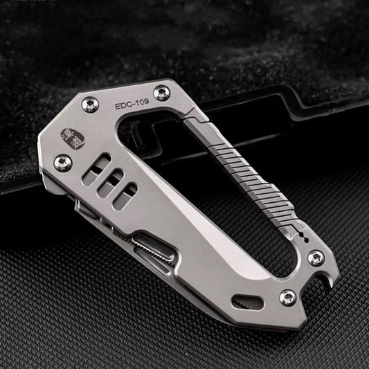 Starship Titanium Alloy Keychain Multifunctional EDC Gadget Mountaineering Buckle