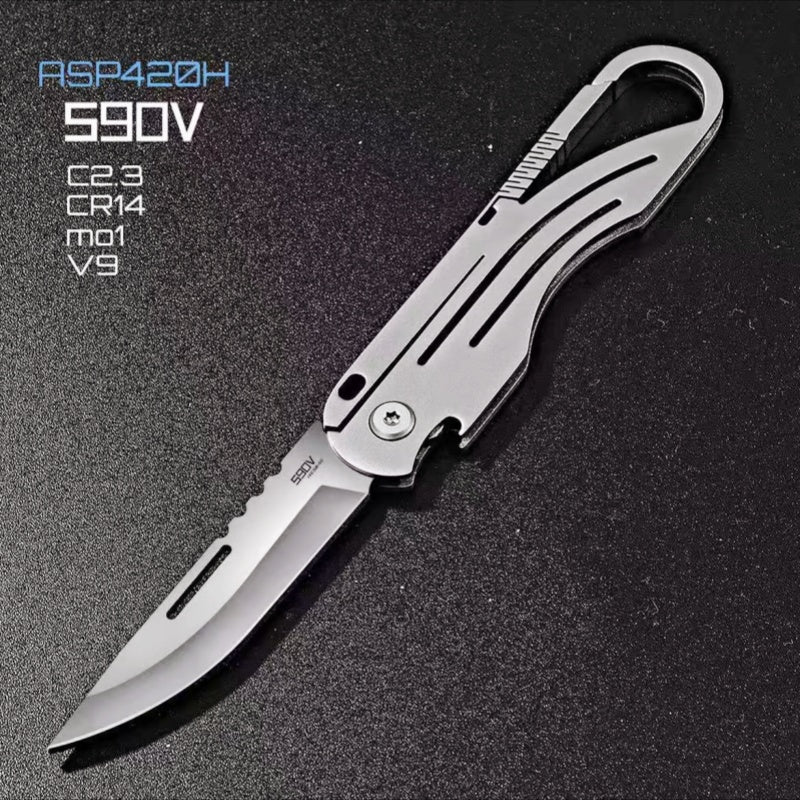 M390 Titanium Mini Keychain Multi-tool Folding Knife