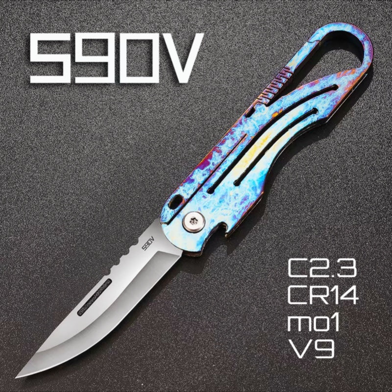 M390 Titanium Mini Keychain Multi-tool Folding Knife