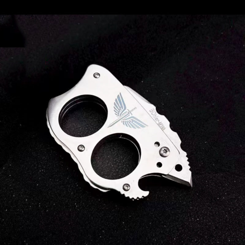 Full Steel Knuckle Knife Outdoor Gadget Self-Defense Tool
