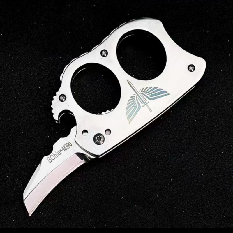 Full Steel Knuckle Knife Outdoor Gadget Self-Defense Tool