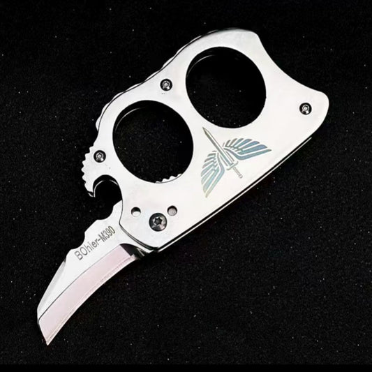 Full Steel Knuckle Knife Outdoor Gadget Self-Defense Tool