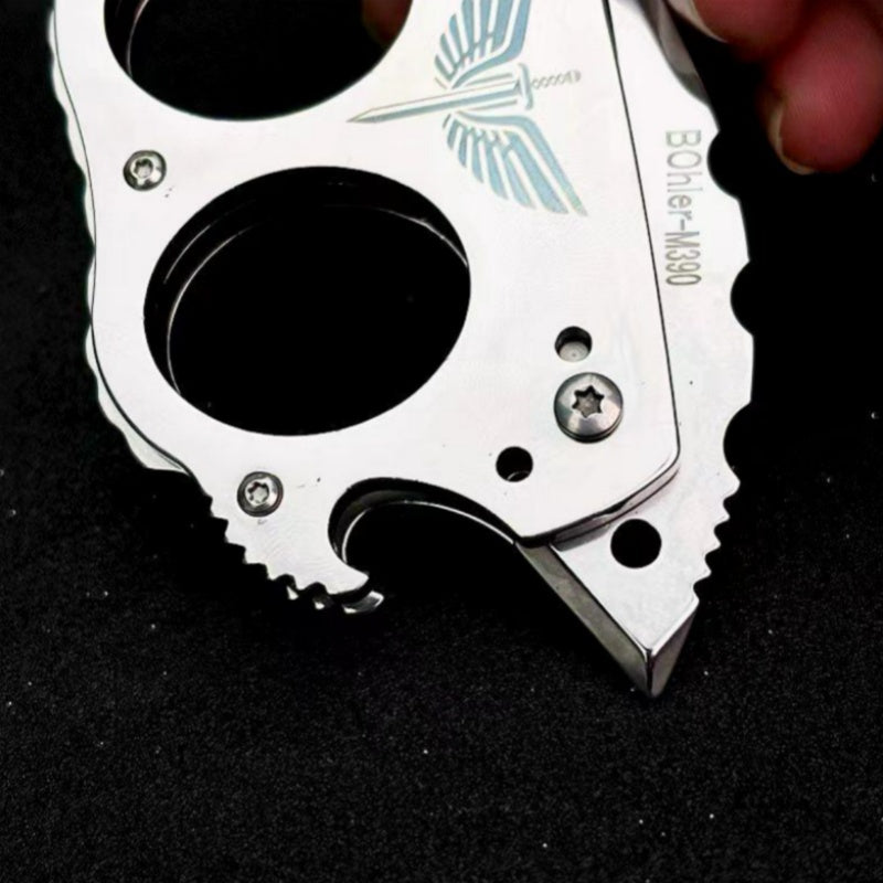 Full Steel Knuckle Knife Outdoor Gadget Self-Defense Tool
