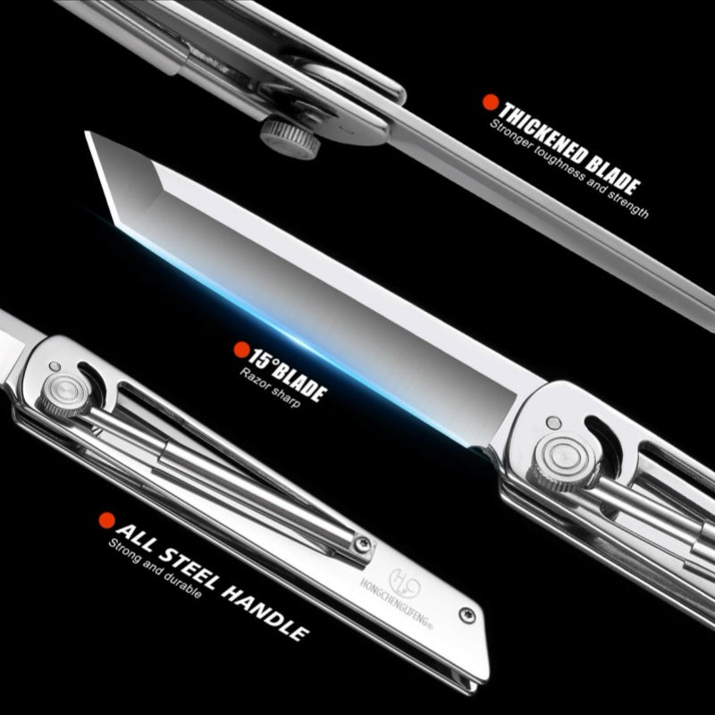 New Compact Folding Knife - Full Steel Hydraulic Tactical Style