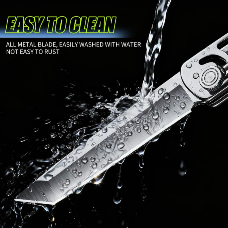 New Compact Folding Knife - Full Steel Hydraulic Tactical Style