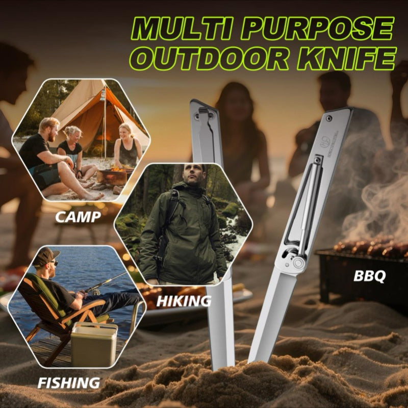 New Compact Folding Knife - Full Steel Hydraulic Tactical Style