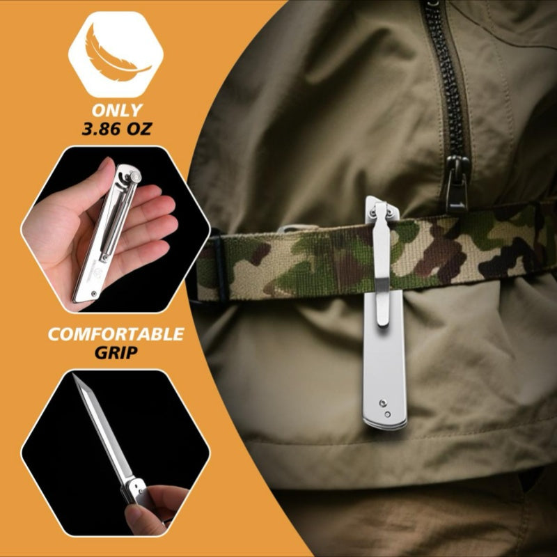 New Compact Folding Knife - Full Steel Hydraulic Tactical Style