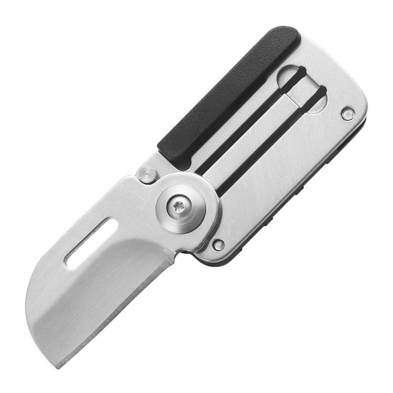 3 in 1 Utility Pocket Knife Folding Mini Knife Stainless Steel Keychain Pendant EDC Tool Portable Keyring - hakatoy