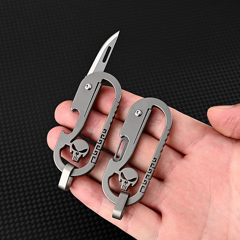 New MINI Titanium Alloy keychain Knife Outdoor EDC Self-defense Tool Paring Knife