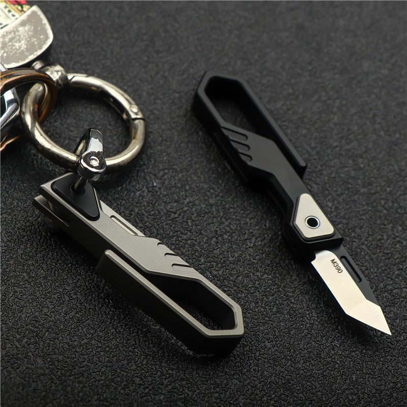 M390 MINI Titanium Alloy Keychain Folding Knife TC4 EDC Self Defense Tool Gift