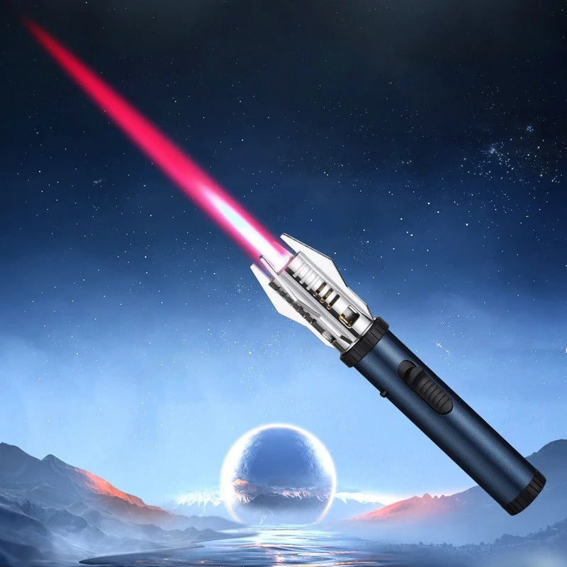 Self-defense High Temperature Jet Windproof Lighter Cool Lightsaber Igniter 360° Use Metal Outdoor