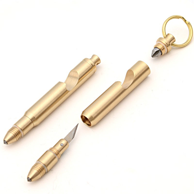 Mini Multifunctional Brass Knife Portable Keychain Screwdriver Survival Bottle Opener Multitool EDC Gadgets