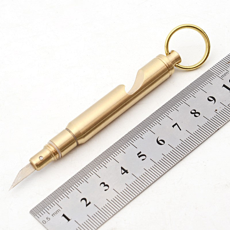 Mini Multifunctional Brass Knife Portable Keychain Screwdriver Survival Bottle Opener Multitool EDC Gadgets