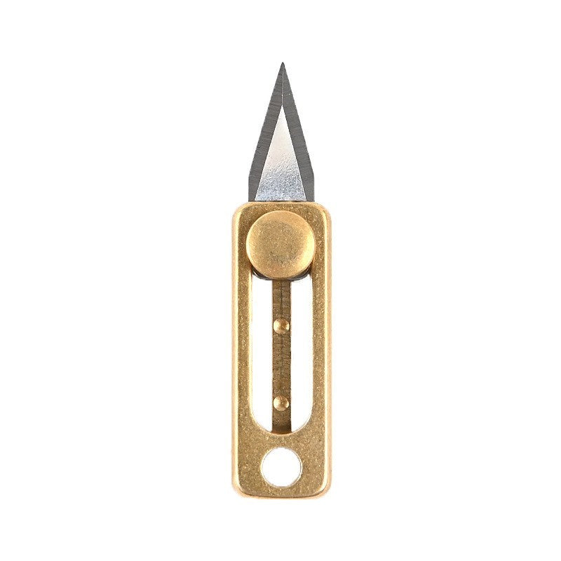 EDC Unboxing Brass Mini Knife Sharp Keychain Hanging Outdoor Multi EDC Tools