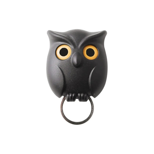 Cool! Creative Owl Magnetic Key Holder Hooks Eye-opening Home Decoration